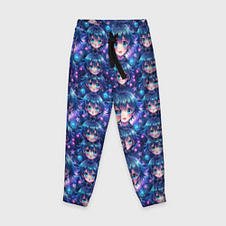 Брюки детские Аниме персонаж с синими волосами, цвет: 3D-принт