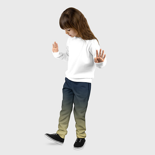 Детские брюки Градиент тёмно-синий в оливковый / 3D-принт – фото 3