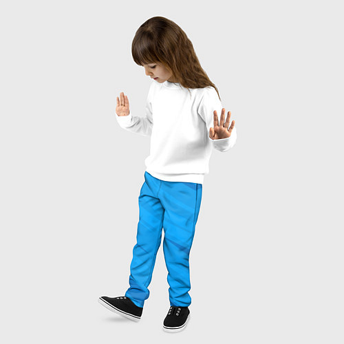 Детские брюки Насыщенный голубой полосами / 3D-принт – фото 3