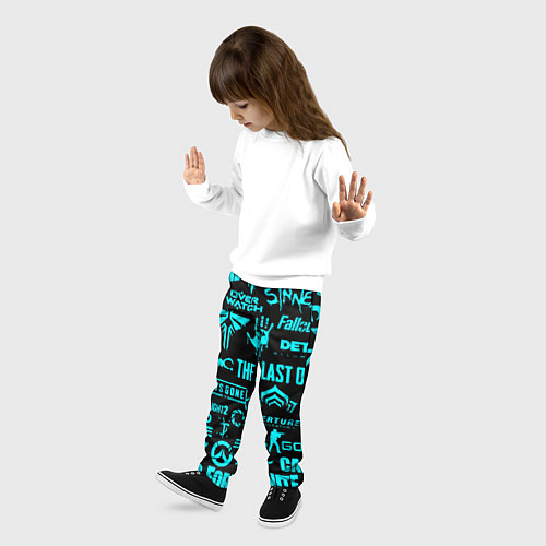 Детские брюки Логотипы популярных игр / 3D-принт – фото 3