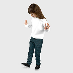 Брюки детские Текстурированный чёрно-бирюзовый, цвет: 3D-принт — фото 2