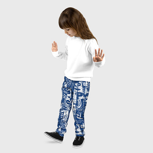 Детские брюки Маски туземные абстракция / 3D-принт – фото 3