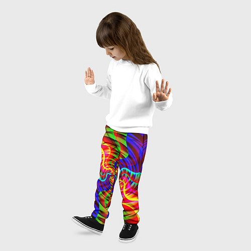 Детские брюки Абстрактные волнистые линии / 3D-принт – фото 3
