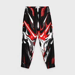 Брюки детские Абстрактный белый череп и красные полосы, цвет: 3D-принт