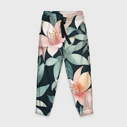 Брюки детские Цветочный паттерн, цвет: 3D-принт