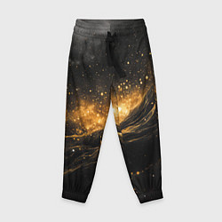 Детские брюки Золотистое сияние на черной текстуре