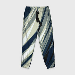 Брюки детские Синий с оливковым диагональные полосы, цвет: 3D-принт