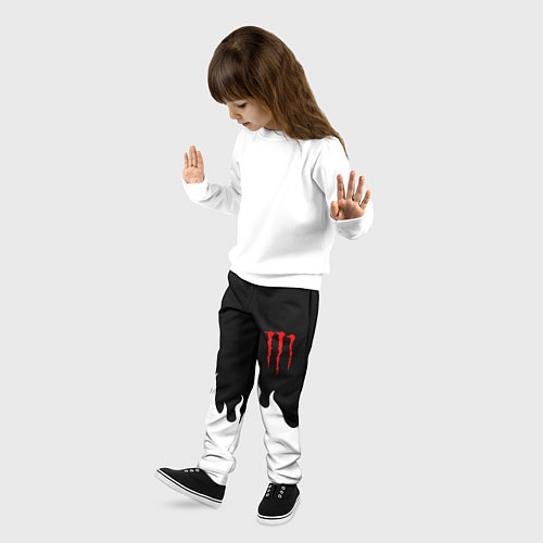 Детские брюки Monster energy red logo / 3D-принт – фото 3