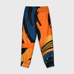 Брюки детские Леопардовый с синим и оранжевым, цвет: 3D-принт