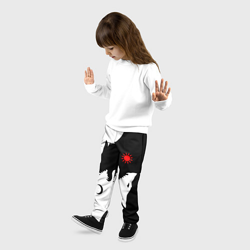 Детские брюки Инь янь волки / 3D-принт – фото 3