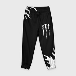 Брюки детские Monster energy белый огонь, цвет: 3D-принт