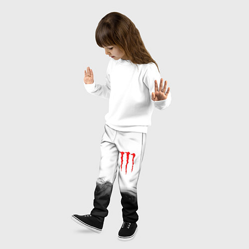 Детские брюки Monster energy splash smoke / 3D-принт – фото 3