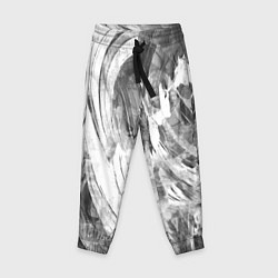 Брюки детские Абстракция - grey and white swirls, цвет: 3D-принт