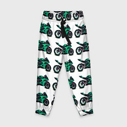 Брюки детские Motorcycle turquoise, цвет: 3D-принт
