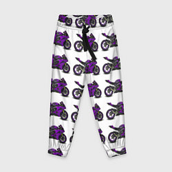 Брюки детские Motorcycle purple, цвет: 3D-принт