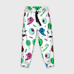 Брюки детские Halloween light green pumpkin - паттерн, цвет: 3D-принт