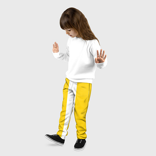 Детские брюки Color yellow white line / 3D-принт – фото 3