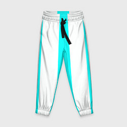 Брюки детские Color light blue white lines, цвет: 3D-принт
