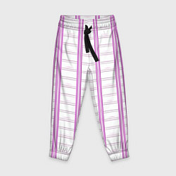 Брюки детские Color white cage pink line, цвет: 3D-принт