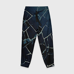 Брюки детские Тёмный чёрно-синий битые плиты, цвет: 3D-принт