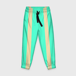 Брюки детские Color blue beige stripes, цвет: 3D-принт