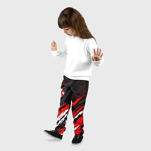 Детские брюки Umbrella - красное пламя / 3D-принт – фото 3