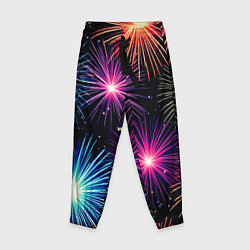 Брюки детские Стилизованный праздничный салют, цвет: 3D-принт