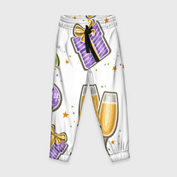 Брюки детские Новогодний вайб, цвет: 3D-принт