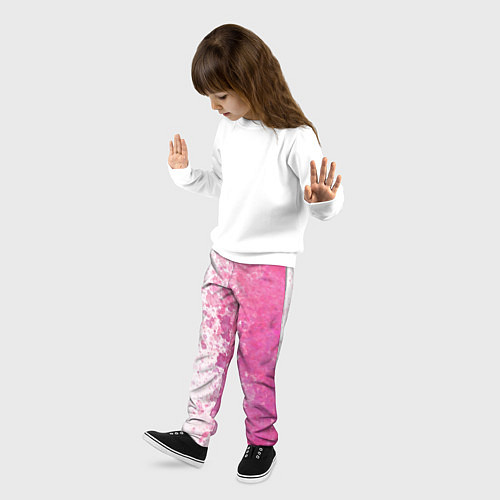 Детские брюки Белый и розовый / 3D-принт – фото 3