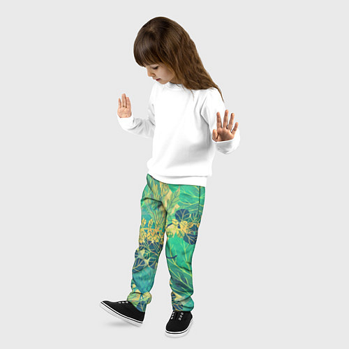 Детские брюки Узор из листьев / 3D-принт – фото 3