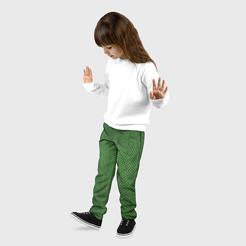 Детские брюки Змеиная зеленая кожа / 3D-принт – фото 3