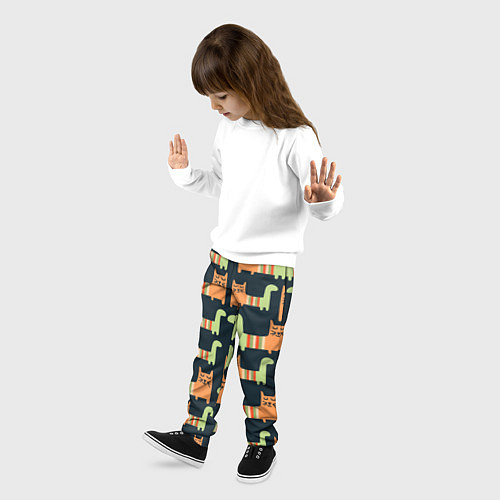 Детские брюки Узор котиков / 3D-принт – фото 3