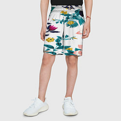 Шорты детские ЦВЕТОЧНЫЙ, цвет: 3D-принт — фото 2