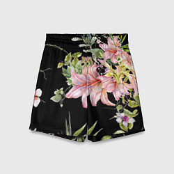 Шорты детские Букет лилий, цвет: 3D-принт