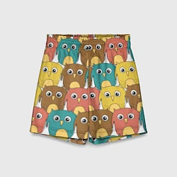 Детские шорты Разноцветные совы