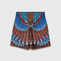 Шорты детские Оперение: сойка, цвет: 3D-принт