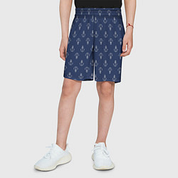 Шорты детские Узор якоря, цвет: 3D-принт — фото 2
