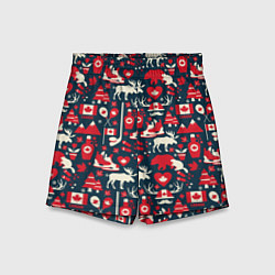 Шорты детские Канада, цвет: 3D-принт