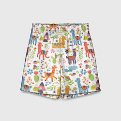 Шорты детские Ламы, цвет: 3D-принт
