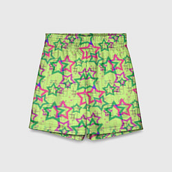 Детские шорты Зеленый узор Звезды