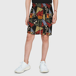 Шорты детские Разноцветные заплатки, цвет: 3D-принт — фото 2