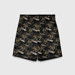 Шорты детские Стимпанк Черный фон, цвет: 3D-принт