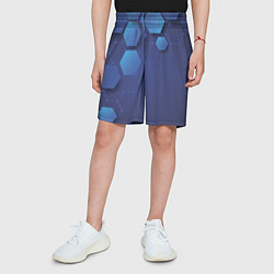Шорты детские Шестиугольники, цвет: 3D-принт — фото 2