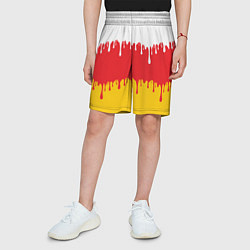 Шорты детские Северная Осетия Алания потёки, цвет: 3D-принт — фото 2