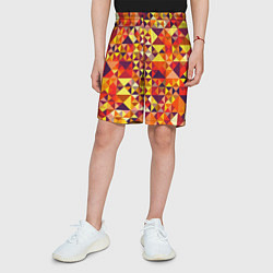 Шорты детские Камуфляж спортивный Призма - закат, цвет: 3D-принт — фото 2