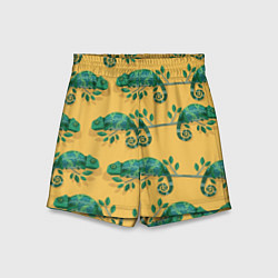 Шорты детские Хамелеон принт, цвет: 3D-принт