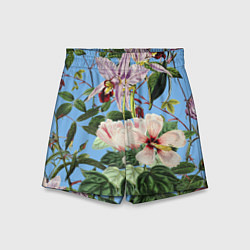 Шорты детские Цветы Сине-Цветочный Букет, цвет: 3D-принт
