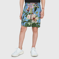 Шорты детские Цветы Сине-Цветочный Букет, цвет: 3D-принт — фото 2