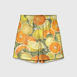 Шорты детские Апельсины и Лимоны, цвет: 3D-принт