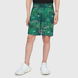 Шорты детские Летняя Зелёная Листва, цвет: 3D-принт — фото 2